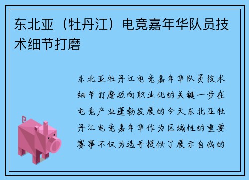 东北亚（牡丹江）电竞嘉年华队员技术细节打磨